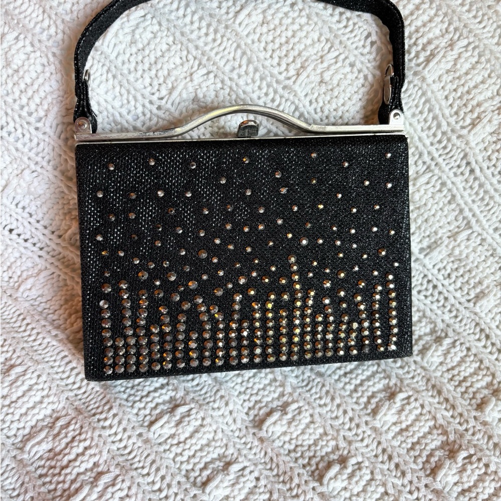 Elegant Black Rhinestone Clutch